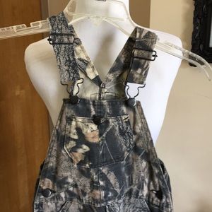 Youth camo overalls.